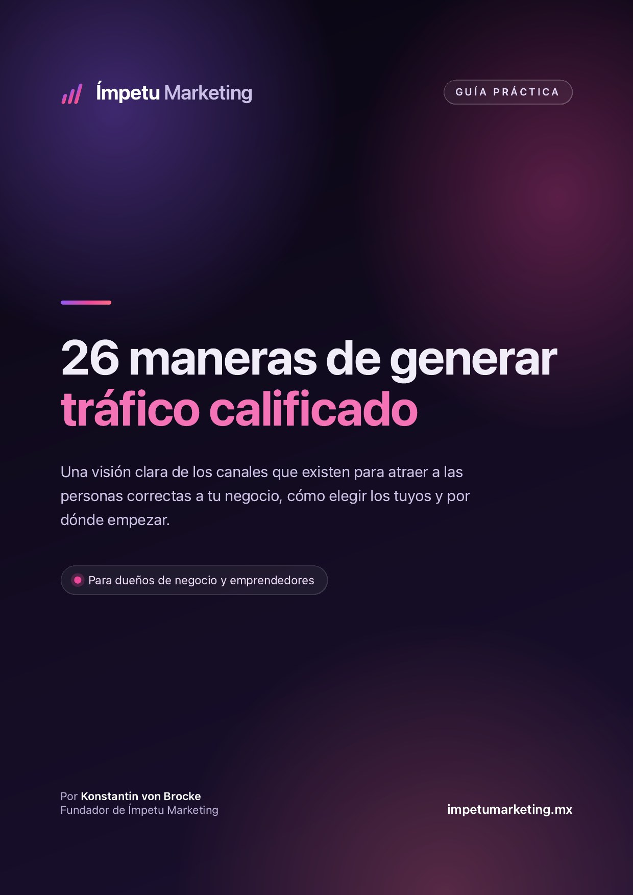 Portada: 26 maneras de generar tráfico calificado para tu negocio