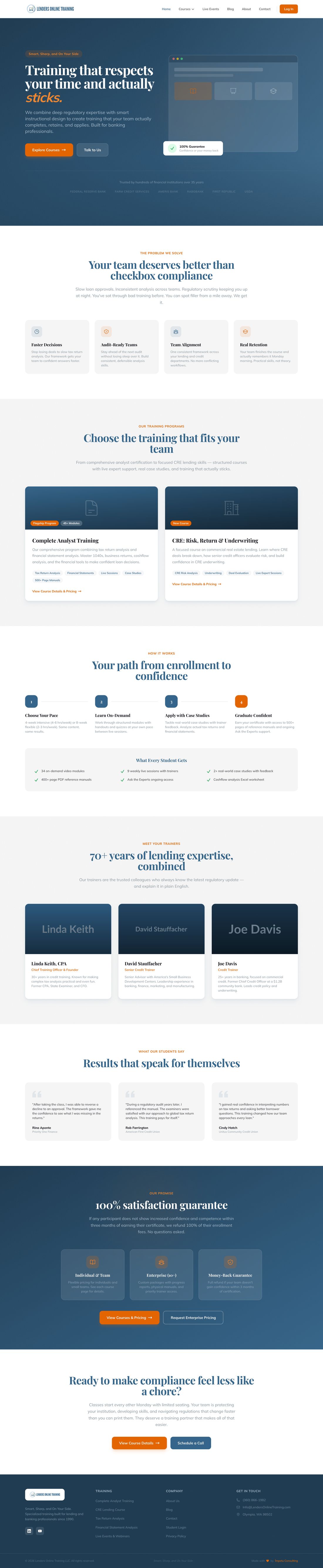 Sitio web de Lenders Online Training