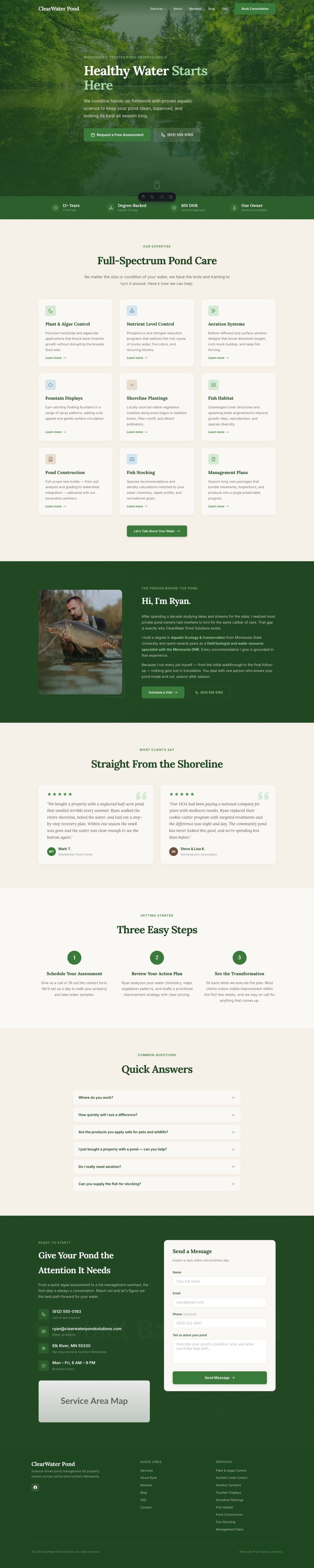 Sitio web de Pond Management