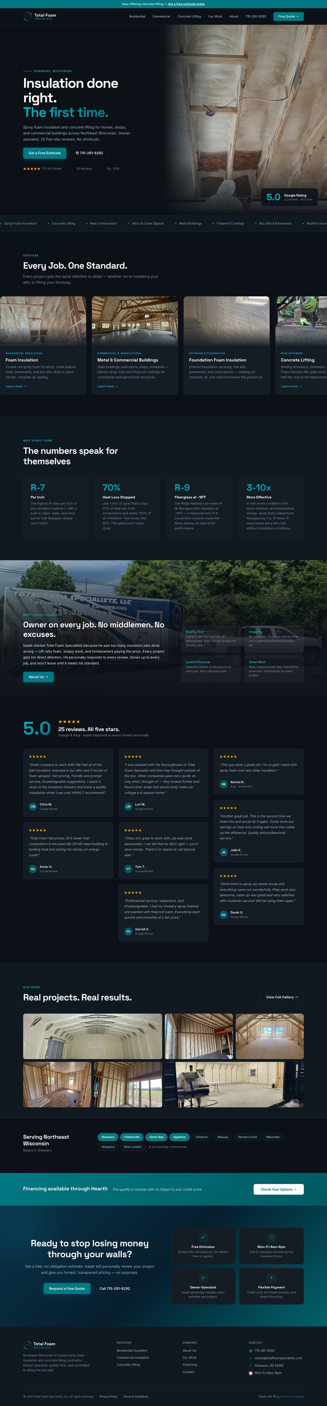 Sitio web de Total Foam Specialists